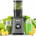 Juicer Machines, INOVIVA Cold Press Juicer with 4.35" Large Feed Chute Fit Whole Fruits & Vegetables, Masticating Juicer Self Feeding Effortless for Batch Juicing, High Juice Yield, Easy to Clean