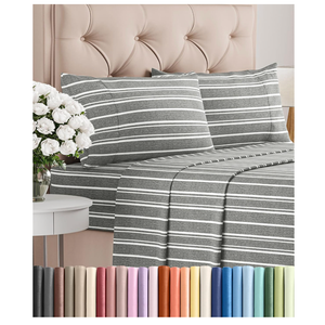 King Size 4 Piece Sheet Set  Comfy Breathable & Cooling Bed Sheets Set  Hotel Luxury Bedding for Women, Men, Kids, Teens, Boys & Girls  Deep Pockets, Soft, Wrinkle Free  OekoTex  Grey Stripes 3