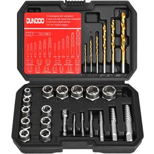 30PCS Screw Extractor Set & Bolt Extractor Set, Left Hand Drill Bit Set, Easy Out Extractor SetStripped Bolt Remover ToolsCobalt HSS Steel Kit for Damaged, Rounded-Off Bolts, Screws, Nuts, Studs