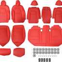 GXARTS Car 5-Seat Cover Microfiber Leather Protector Cushion Pad Red Color Compatible with Tesla Model Y 2020 2021 2022 2023 2024