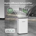HOGARLABS 50 Pint Dehumidifiers for Home and Basements, with 3 Working Modes, Overflow Protection, and Auto Shut off Restart. Ultra Silent Dehumidifier with Drain Hose and Digital Control Panel