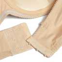 Women's Strapless Push Up Bra Underwired Thick Padded Low Cut T-Shirt Convertible Supportive Bras with Clear Straps (Beige, 40C)