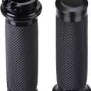 Motorcycle Black Hand Grips 1 Inch Handlebar Grips Universal Compatible for Harley Honda Kawasaki Suzuki Yamaha Bobber Chopper Cafe Racer