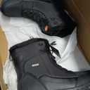 SHULOOK Men's Snow Boots Waterproof Warm Fur Lined Winter Hiking Boot Non-slip Outdoor Ankle High-top Shoes Work Hiker Trekking Trail (11.5, Black)