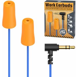 Hearprotek earplug Headphones for Work, Safety Foam Earbuds Headphones That Look Like earplugs for Hearing Protection Noise Isolation-Great for Work Shift, Construction, Lawn Mowing, Heavy Machinery