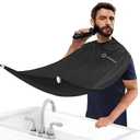 Beard Bib Beard Apron, Hair-Resistant Beard Bib Hair Catcher, Gifts for Men, Stocking Stuffers, Christmas Gifts Anniversary Birthday Gifts for Him, Shaving Accessories for Men - Black