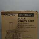 Foldable Utility Cart with Stair Climbing Wheels, Collapsible Rolling Crate with Telescoping Handle, Folding Shopping Trolley Handcart Grocery Book File Tool Teacher Storage Basket (Black)