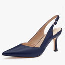 Rilista Women's Slingback Kitten Heels Closed Pointed Toe Wedding Party Dress Pumps Shoes Size 8