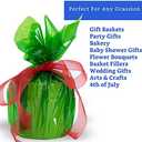 FIESTA WRAPS 200 ft Green Cellophane Wrap Roll (16 in x 200 ft) - Transparent Green Wrap for Gift Baskets, Boxes, and More