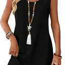 WEESO Summer Dresses for Women Tank Casual Sleeveless Casual Mini Fashion Beach Vacation Dresses with Pockets (L)