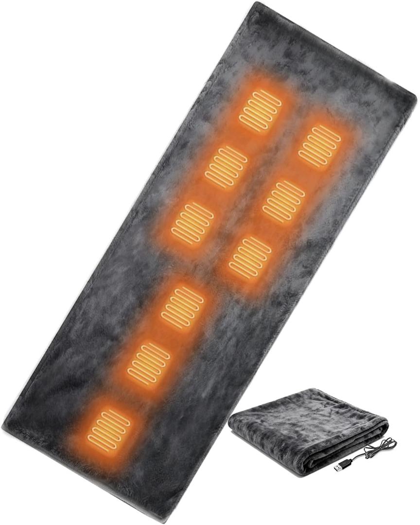 XPLI Heated Sleeping Bag Liner for Camping - Heated Blanket for Camping Portable Heating Sleeping Bag Pad 3 Adjustable Temperature Levels with 9 Heating Zones for Cold Weather Backpacking or Hiking