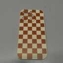 Skyseaco Compatible with iPhone 14 Case Cute Checkerboard Checkered Pattern Design Soft Slim TPU Phone Case Shockproof Full Camera Protection for Women Girls - Yellow&Brown