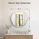 24-Inch Round Bathroom Mirror, Frameless Tempered Glass Wall Mirror