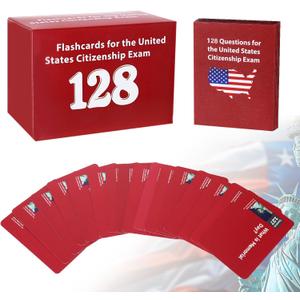 US Citizenship Flash Cards 2026, Us Citizenship Test Study Guide 2026, 128 USCIS Civics Questions & Answers Civics Test Flash Cards, Preguntas para La Ciudadania for Adults(English)