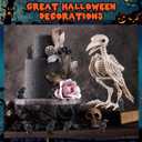 120 PCS Mini Resin Crow Figurines Halloween Decor Black Miniature Crow Gothic Tiny Raven Vase Filler Spooky Bird Ornament DIY Craft Project for Garden Landscape Scene Cupcake Topper Decoration