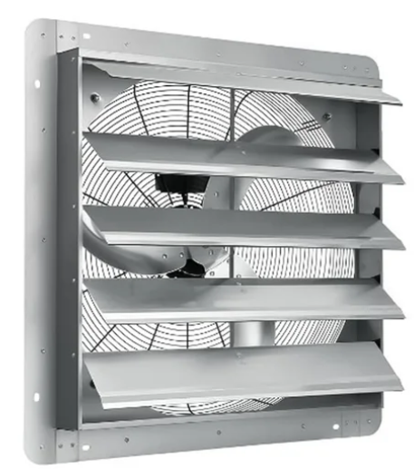 Garvee High-Speed 24 Inch Industrial Shutter Exhaust Fan – 3837 CFM Wall Mounted Ventilation – Automatic Aluminum Louvers, Quiet & Durable – For Garage, Attic, Workshop, Greenhouse – AC 150W 1400RPM 120V