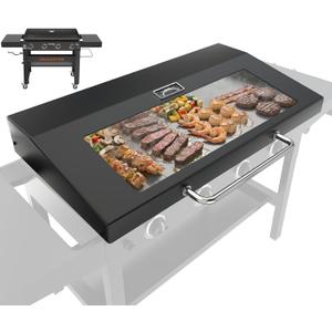 5856 Griddle Lid for Blackstone Omnivore 36" Griddle Cover 1554 2310, Upgrade Glass Griddle Cover 36 inch with Hood for Blackstone Omnivore 2212 2309 2322 Flat Top Grill Accessories(2024 Model)