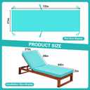 4 Pack Outdoor Chaise Lounge Cushion Covers Waterproof, Patio Lounge Chair Cushion Replacement Covers with Zipper and Ties for Patio Pool (72 x 21 x 3 Inch, Lake Blue, Cushion Not Included)