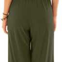 Lacozy Womens Casual Loose Sleeveless Spaghetti Strap Wide Leg Pants Jumpsuit Rompers (Green, M)