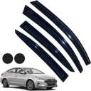 Rain Guards for Hyundai Elantra 2017-2020, Tape-on Side Window Deflectors for Hyundai Elantra, Window Visors for Hyundai Cars,for Hyundai Car Accessories 4 Rain Guards 2 Car Coasters