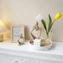 Round Decorative Tray for Coffee Table, Entryway Table, Bathroom Decor, Desk Organizer for Perfume, Candles, Keys, Jewelry Home Decor Trays (Round) (9")