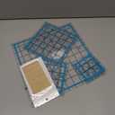 Quilting Rulers, Sewing Rulers, 4 Piece Quilting Square Templates, Acrylic Rulers with Non-Slip Rings for Sewing (3.5"X3.5", 5"X5", 6.5"X6.5", 10.5"X10.5") (Blue)