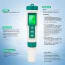 5in1 PH Water Tester, Digital pH Meter for Water, EC and TDS Meter with PH TDS EC ORP Temp Water Quality Tester for Hydroponics Plant Swimming Pool Aquarium Drinking Water Testing Kit PPM EC Tester