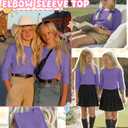 LessonZoo Girls 3/4 Sleeve Crewneck T Shirt, Lavender, 13-14y