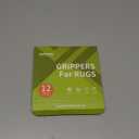 Rabenda 12 Pcs Rug Tape, Non Slip Rug Pads Grippers for Hardwood Floors and Tiles, Reusable Carpet Tape for Area Rugs, Double-Sided Adhesive Rug Stickers Keep Corners Flat (Black)