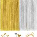 FirstKitchen Glitter Pipe Cleaners - 200pcs Silver and Gold Pipe Cleaner Christmas 0.23"X12" Sparkle Chenilles Stems Metallic Christmas Craft Pipe Cleaner for DIY Arts Crafts and Cleaning
