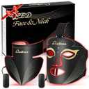 Red Light Therapy Mask Set, Led Mask Light Therapy for Face & Neck, 5 Gears Energy Adjustment