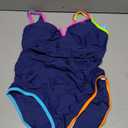 popvil One Piece Swimsuits Women 2026 Tummy Control - Modest Bathing Suit Shapewear Swimwear Retro Neon Swim Suit (Blue, L)