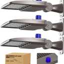 JC-LGL LED Parking Lot Light 3 Packs, 200W LED Shoebox Light with Arm Mount, 28000LM 5000K Daylight, IP65 Waterproof Dusk to Dawn Parking Lot Light, LED Area Light for Parking Lot Roadway