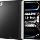 Magic Keyboard Compatible Case for iPad Pro 13 inch M4/M5 2024/2025, Cover with Apple Pencil Holder for Smart MagicKeyboard Folio Slim Durability (Keyboard Not Included), Black Delicate Leather