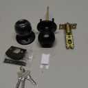 BESTTEN Keyed Entry Door Knob, Entrance Door Lock, Standard Ball, All Metal, Matte Black