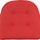 Klear Vu Omega Non-Slip Chair Cushions, Assembled in USA, U-Shaped Skid-Proof Seat Pads for Dining Room, Kitchen, Office, 15"x16" 4 Pack Solid Coral 4 Count