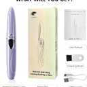 Heated Eyelash Curler, S600 Rechargeable Heated lash Culer, Eyelash Curer Heated in 8s for Woman 24 Hs Lasting Natural Makeup (Lilac/Silver, 148MM)
