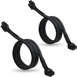 (2-Pack) 8 Pin PCIe Cable for Corsair PSUs, ATX CPU 8 Male to PCIe (6+2) Male Power Adapter Sleeved 25-inch (63cm)