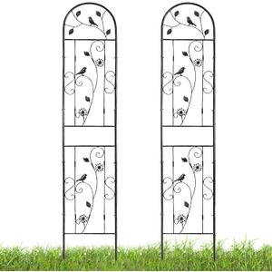 aboxoo Set of 2 Packs Bird Metal Garden Trellis for Climbing Plants,Outdoor Decorative Flowers Arch Fence Trellis for Outdoor Patio,Garden,Lawn,Yard,Backyard,Wall Brackets,60'' H x 11'' W