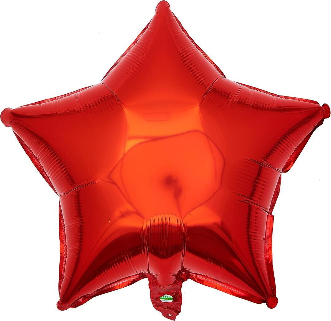 Red Star Shape Foil Balloon, 10pcs Big Mylar Helium Balloons for Birthday Party Wedding Party Decoration 18 Inch