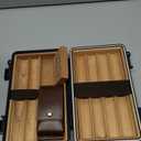 Travel Cigar Humidor, Portable Cedar Wood Lined Cigar Box, Waterproof Anti Pressure Sealed Cigar Storage Case, With Humidifier and Cigar Lighter Set, Can Holds 6 Cigars(Butane Not Included)