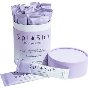 SplaShh 5 in 1 Foaming Toilet Bowl Cleaner, 30 Powder Packets, Fresh Citrus Scent, No Harsh Chemicals, Easy Clean, Replaces Sprays, Pods & Tablets, Stain & Odor Remover, Convenient Pouches