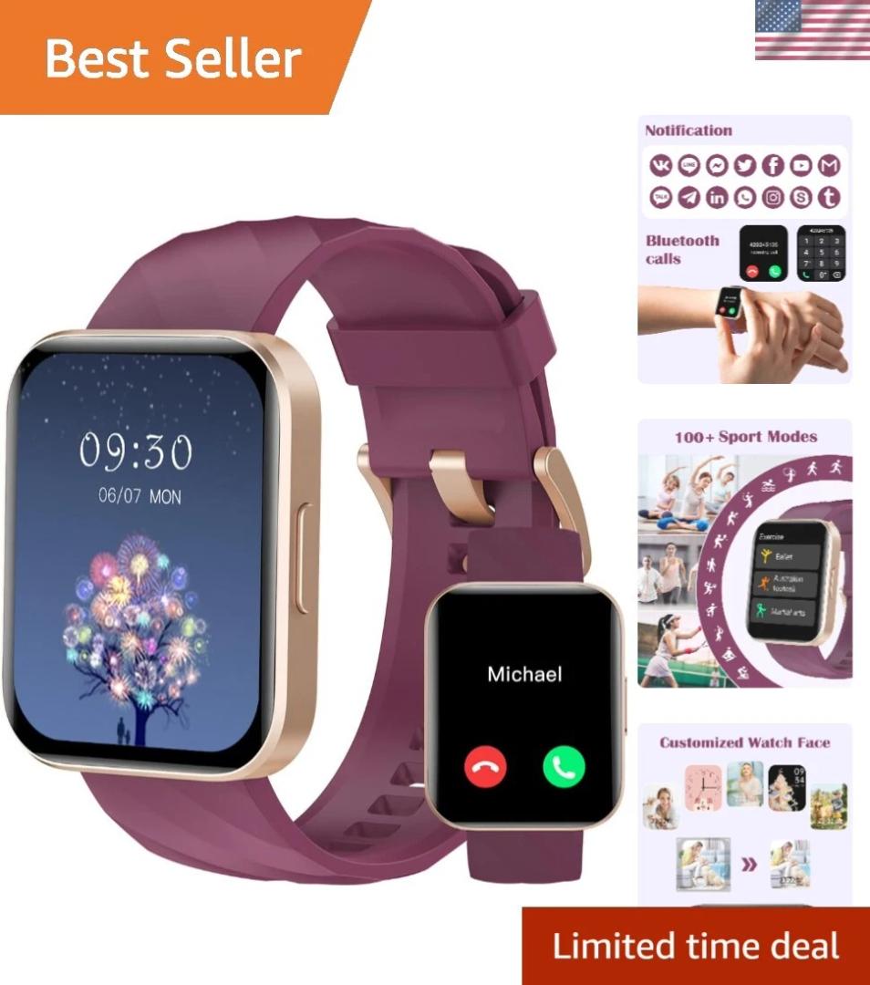 Waterproof Smartwatch for Fitness: Heart Rate and Call Alerts, 1.85" HD Display NAVY