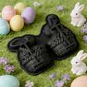 2 x Easter Bunny Molds Silicone Bunny Cake Pan Easter Silicone Molds for Chocolate Candy Jelly Soap Candle Mold DIY Crafts