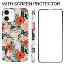 Magnetic Case for iPhone 12 Mini 5.4 inch Compatible with MagSafe Charging Soft TPU Slim Shockproof Protective Cute Cover for iPhone 12 Mini with Screen Protector(Gray Pink Floral)