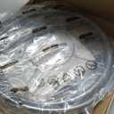 SONGMICS 50.2-Gallon (190 L) Laundry Basket with Wheels, Rolling Round Heavy-Duty Laundry Hamper Cart with Steel Frame and Removable Bag, 2 Locking Wheels, Cream White and Metallic Silver URLS01MZ