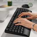 seenda Wireless Bluetooth Keyboard Mouse Combo, COE200 Ergonomic Keyboard with Wrist Rest, Silent Mouse, Multi-Device Connection, Full-Size Compatible for Windows PC Laptop Mac MacBook, Black