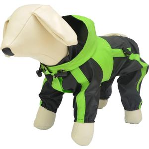 Lovelonglong Dog Hooded Raincoat, Small Dog Rain Jacket Poncho Waterproof Clothes with Hood Breathable 4 Feet Four Legs Rain Coats for Small Dogs Green, Extra Large, Green