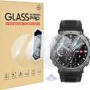 4 Pack Compatible for Amazfit T-Rex 3/3 Pro Screen Protector Clear, 9H Hardness HD Full Coverage Tempered Glass Watch Protective Film for Amazfit T-Rex 3 48mm Screen, Anti-Scratch