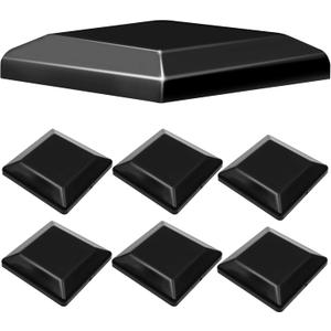 TonGass (6-Pack, Black) True I.D. 6x6" Wood Fence Post Caps, Wooden Fence Deck Post Covers, Durable Plastic Water-Proof and UV-Proof, Protect Wooden Poles from Cracking and Rotting